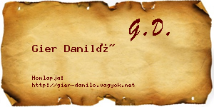 Gier Daniló névjegykártya